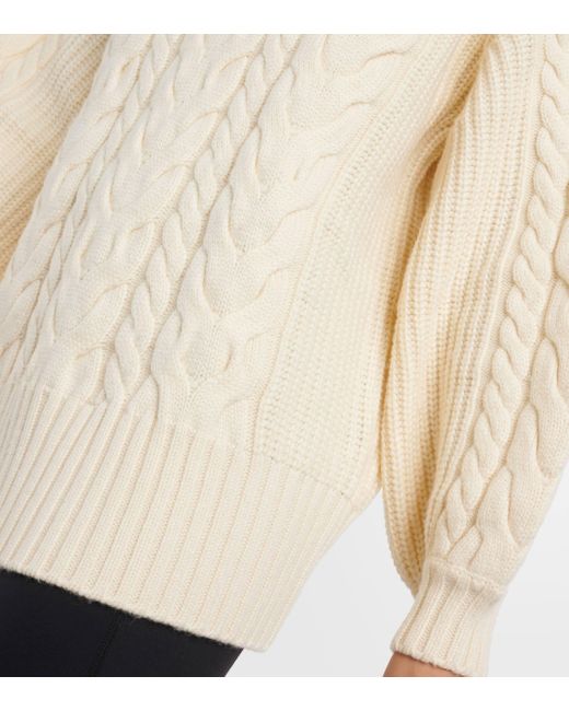 Varley Natural Daria Cable-knit Half-zip Sweater