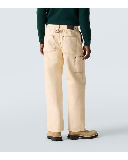 Pantalones Rectos De Algodon Loewe de hombre de color Natural