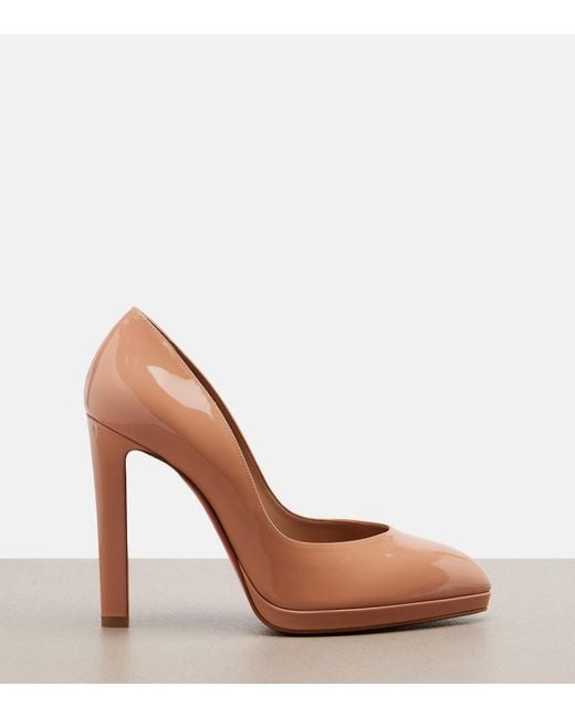 Christian Louboutin Brown Fannylove Patent Leather Pumps