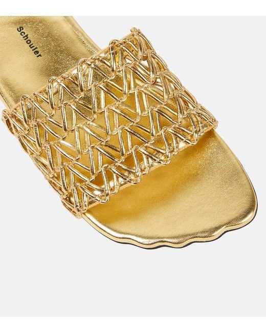 Proenza Schouler Metallic Sculpt Woven Slides