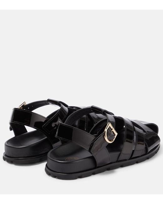 Dries Van Noten Black Patent Leather Sandals