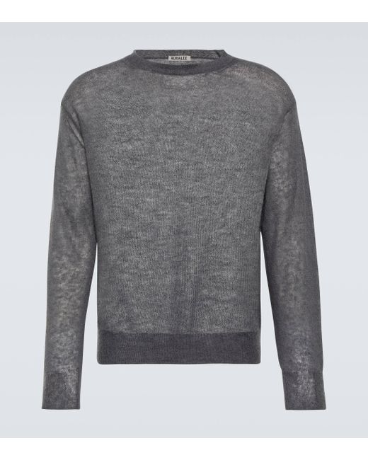 Auralee Gray Mohair-blend Sweater for men