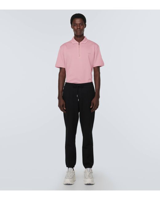 Moncler Pink Cotton Polo Shirt for men