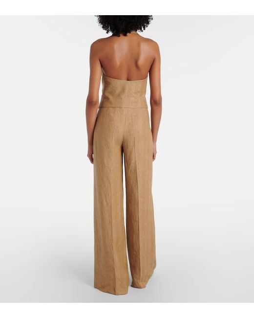Max Mara Natural Sauro Open-Back Linen Vest