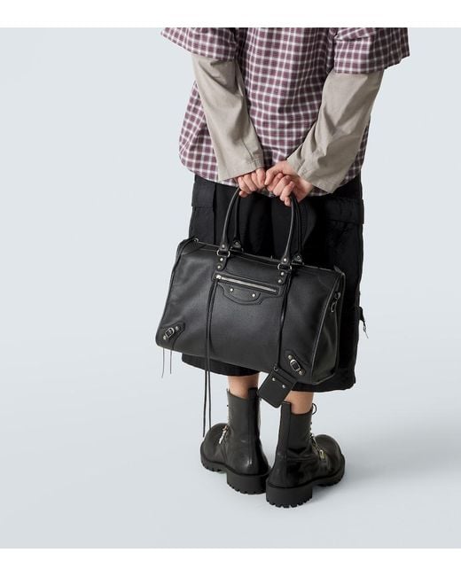 Balenciaga Black Le City Business Leather Tote Bag for men