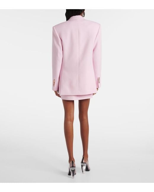 Wardrobe NYC Pink Double-Breasted Virgin Wool Blazer