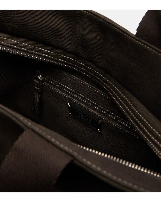 The Row Black Sisal Medium Canvas Tote Bag