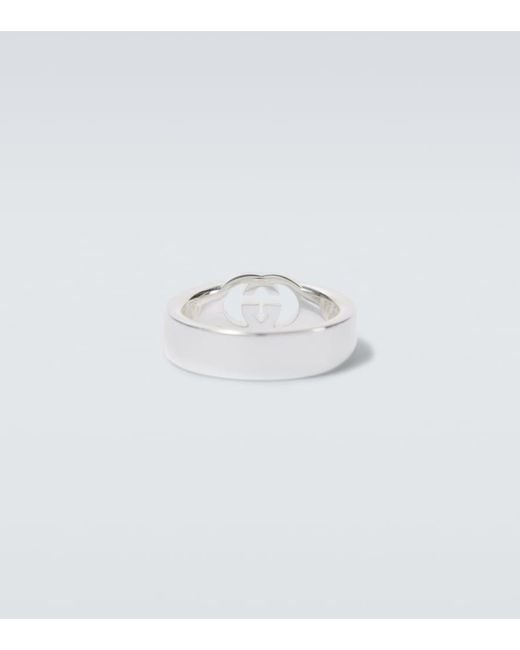 Gucci Ring Interlocking G Aus Sterlingsilber in White für Herren