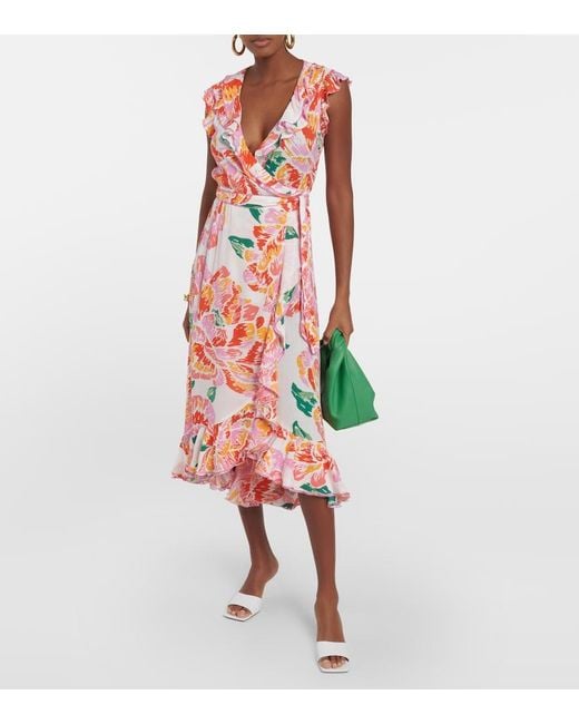 Poupette White Aude Floral Midi Dress