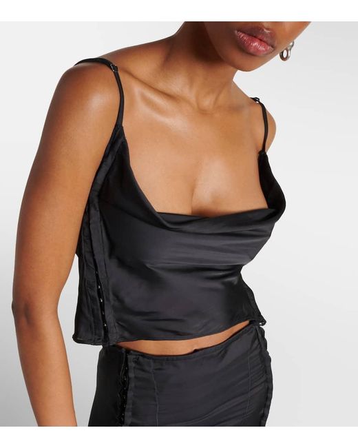 Y. Project Black Lace-trimmed Cropped Camisole