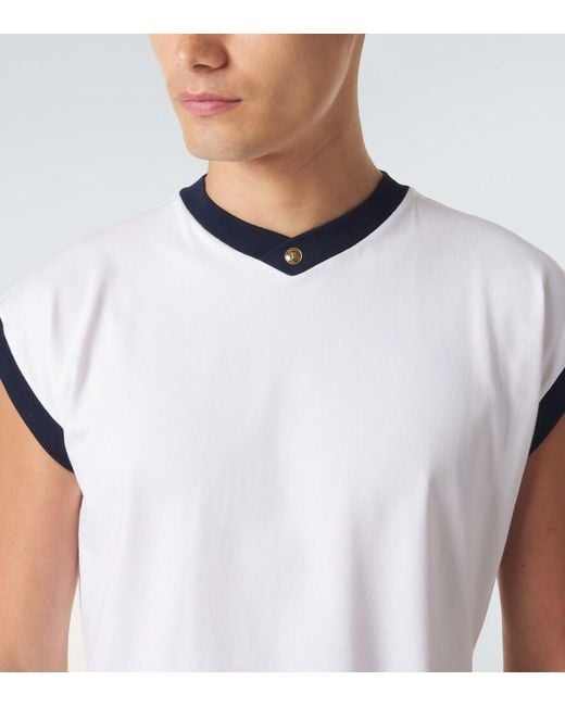 Versace White Medusa Cotton-Blend Jersey T-Shirt for men