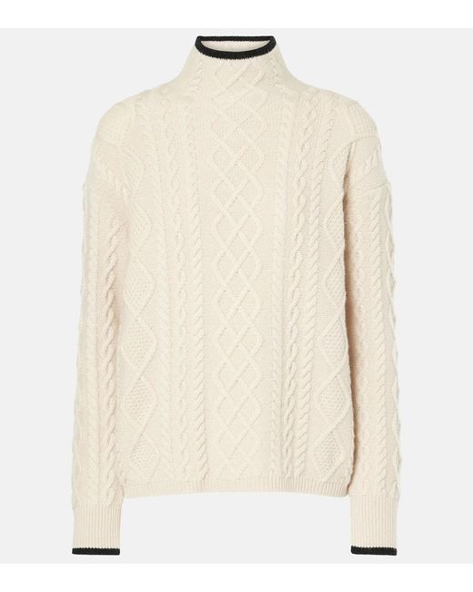Max Mara Natural Feltro Wool And Cashmere Turtleneck Sweater