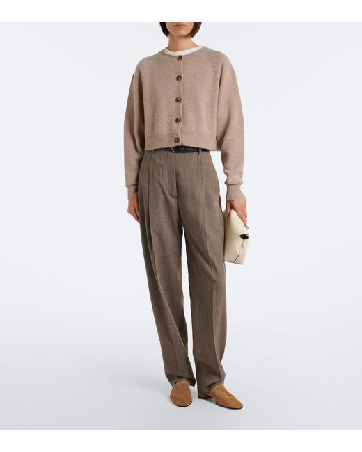 Loulou de Saison Natural Heike Cropped Cashmere Cardigan