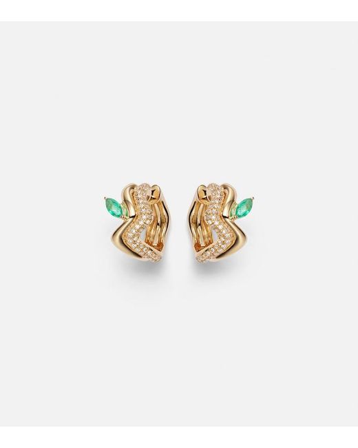 SHAY White 18Kt Earrings With Diamonds And Emeralds
