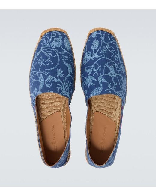 Kiton Bedruckte Espadrilles in Blue für Herren