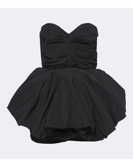 Magda Butrym Black Draped Wool Bustier Dress