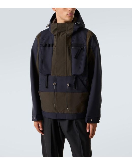 Sacai Black Colorblocked Technical Jacket for men