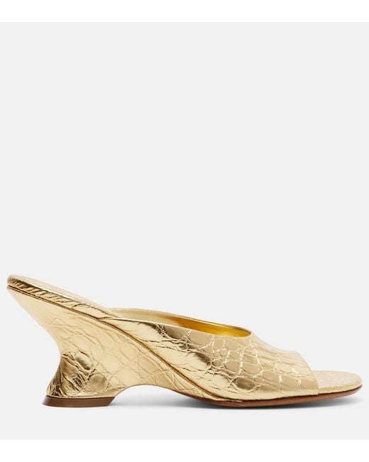 Dries Van Noten Metallic Leather Sandals
