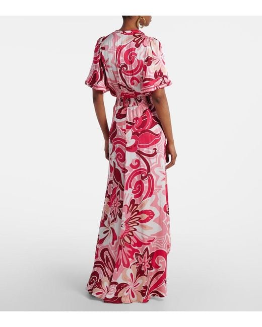 Poupette Red Mabelle Satin Maxi Dress