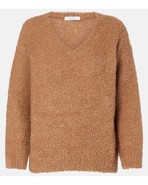 Max Mara Brown Pantera Camel Hair And Silk Sweater