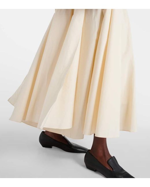TOVE Natural Solene Cotton Poplin Midi Dress
