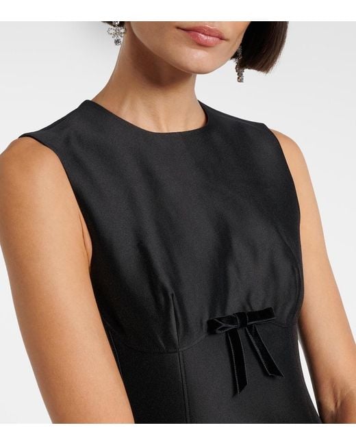 ShuShu/Tong Black Bow-Detail Midi Dress