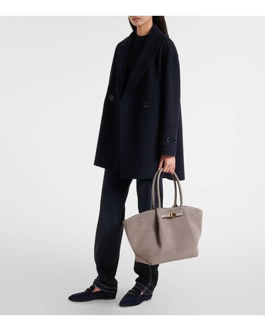 DeMellier London Gray New York D90 Suede Tote Bag