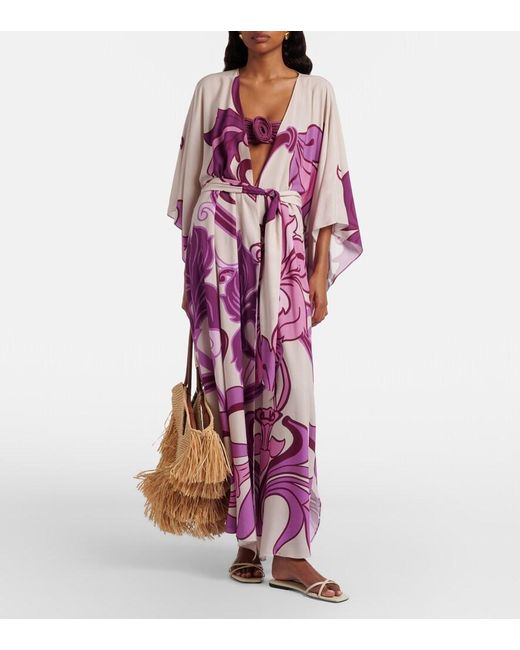 Adriana Degreas Purple Printed Beach Cover-Up