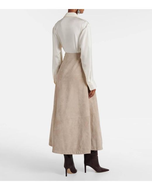 Jupe Longue Varda En Daim Altuzarra en coloris Natural
