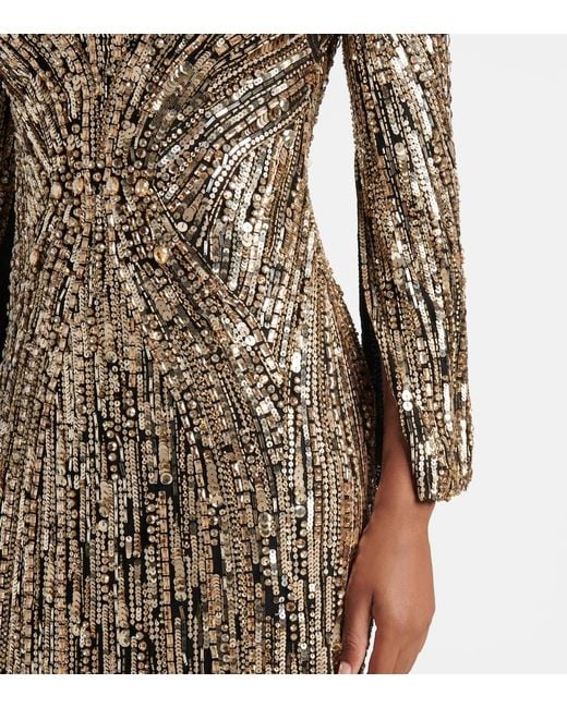 Jenny Packham Natural Avalon Sequined Gown
