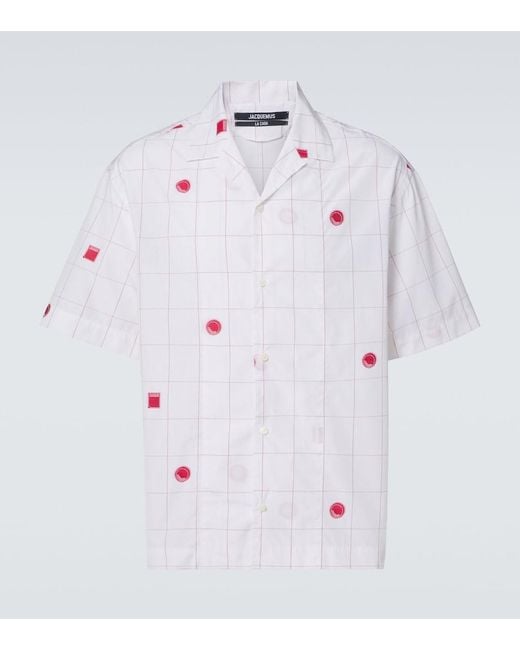 Jacquemus White Jacquemus Jean Jacquard Vacation Shirt for men