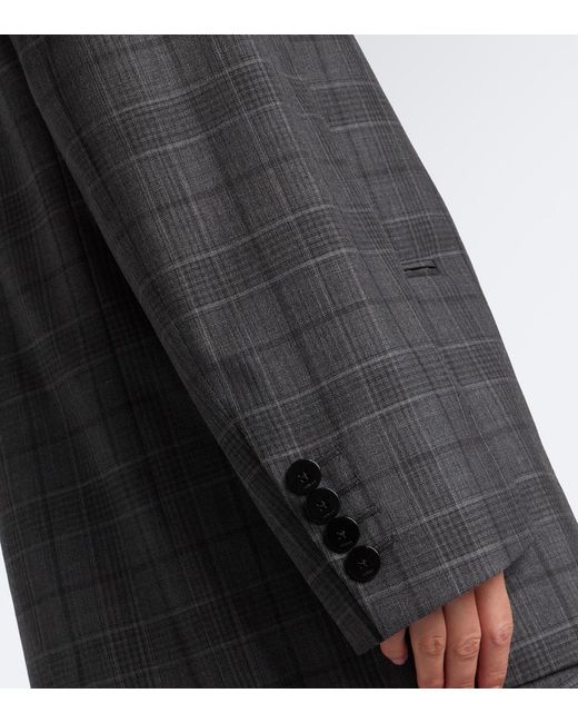 Gucci Black Oversized Checked Wool Blazer