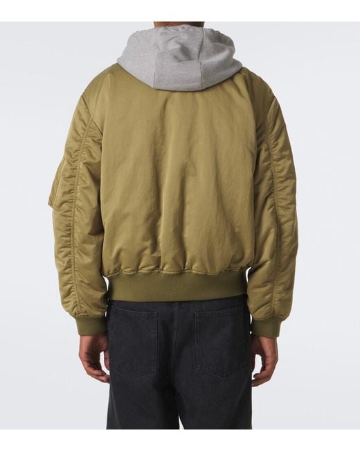 Loewe Green Fleece-Trimmed Technical Bomber Jacket for men