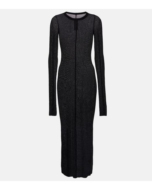 Rick Owens Black Knitted Midi Dress