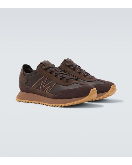 Moncler Brown Pacey2 Suede-Trimmed Sneakers for men