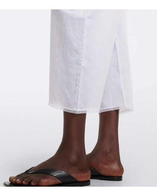 Leset White Yoko Cotton Poplin Pants
