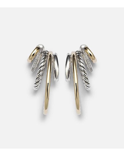 David Yurman Metallic Ohrringe Dy Mercer Aus 18Kt Gelbgold Und Sterlingsilber Mit Diamanten