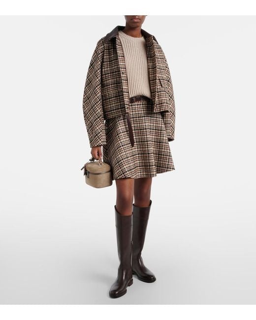 Brunello Cucinelli Brown Checked Wool And Alpaca-Blend Jacket