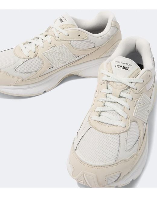 Comme des Garçons White X New Balance 2010 Leather-Trimmed Sneakers for men