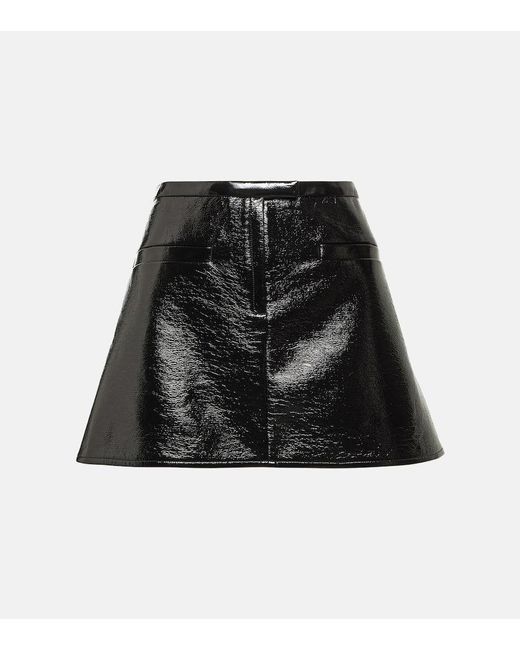 Minifalda de vinilo Courreges de color Black