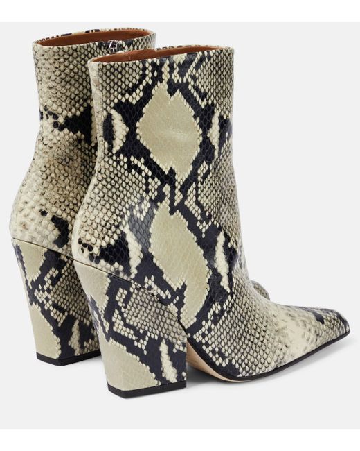 Paris Texas Multicolor Jane Snake-print Leather Ankle Boots