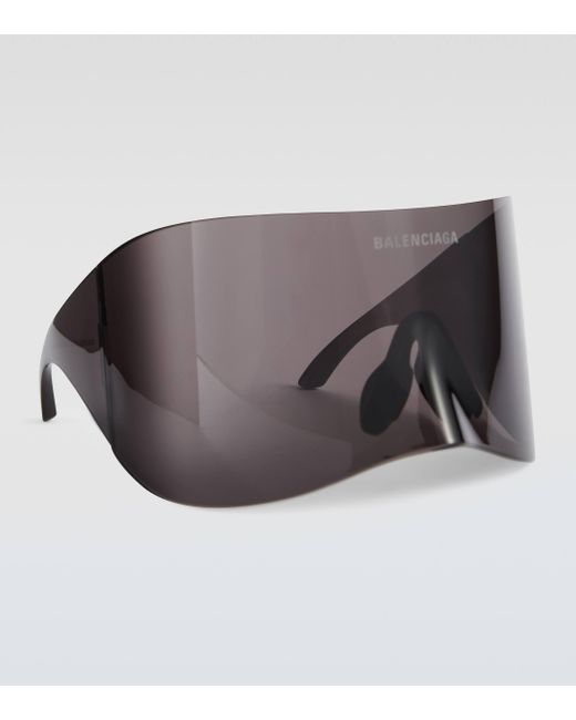 Balenciaga Black Mask Rectangular Sunglasses for men
