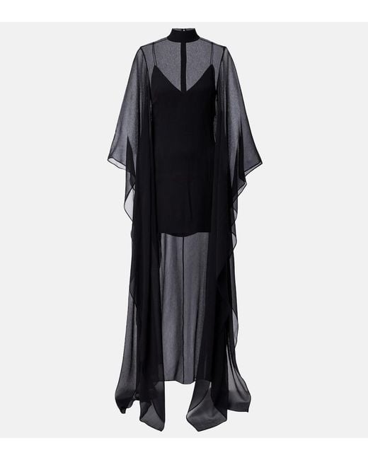 Taller Marmo Black Lanzarote Garden Crepe Chiffon Kaftan