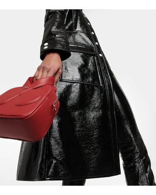 Courreges Black Logo Cotton-Blend Trench Coat