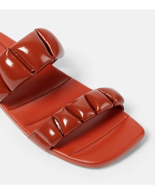 Dries Van Noten Red Leather Slides