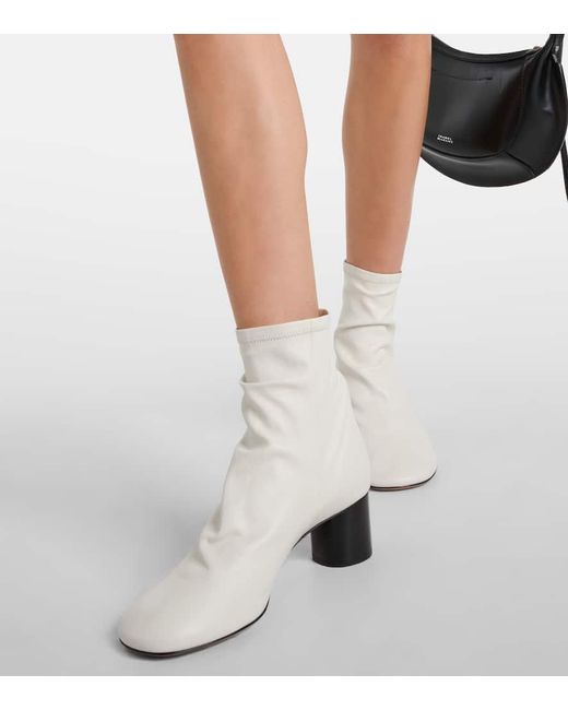 Isabel Marant White Ankle Boots Laeden aus Leder