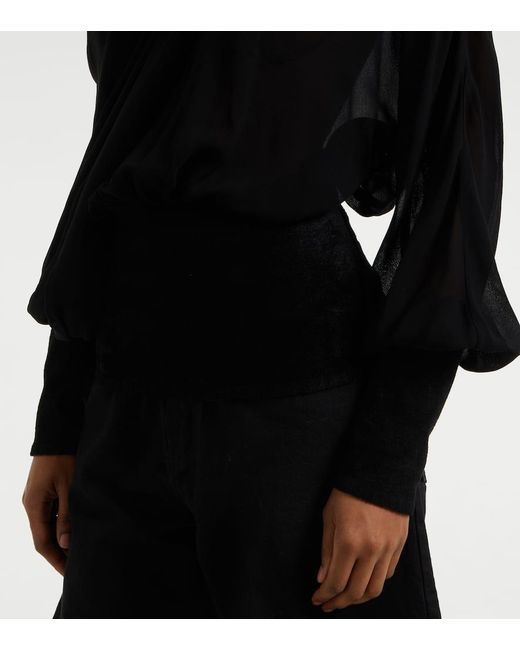 Alaïa Black Top Aus Georgette