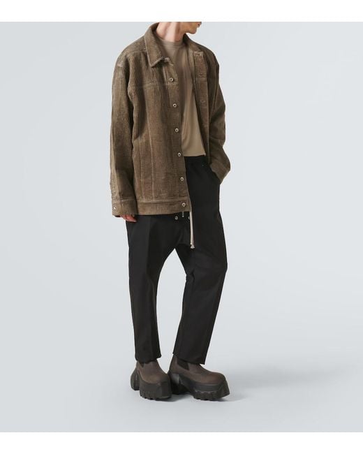 Rick Owens Natural Jumbo Corduroy Oversized Cotton Jacket for men