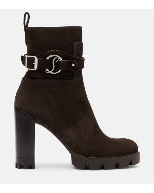 Christian Louboutin Black 100Mm Dianouchette Suede Sole Ankle Booties