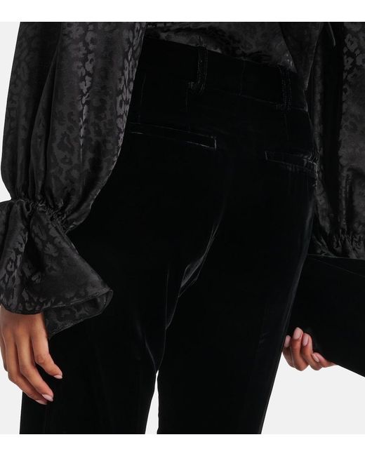 Nina Ricci Blue Velvet Bootcut Pants